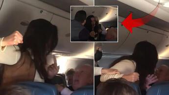 Sosyal medya bu görüntüleri konuşuyor... Uçaktaki maskeni tak kavgası kamerada