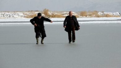 Van Gölü'nün Erciş sahilleri buzla kaplandı