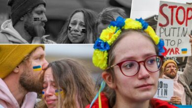Burası Antalya... Ukraynalılar sokağa indi: Gözyaşlarına boğuldular