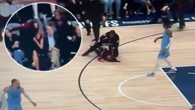 NBA'de görülmemiş olay! Sahaya girmeye çalışan kadını güvenlik görevlisi durdurdu