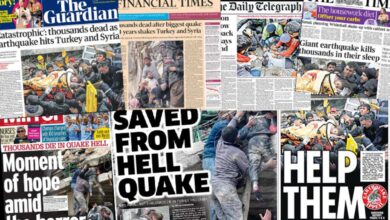 Türkiye'nin acısını birinci sayfalarından duyurdular! İngiliz gazeteden depremzedeler için yardım kampanyası