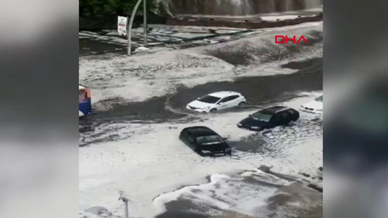 Ankara’da sağanak yağış Yollar göle döndü, iş yerlerini su bastı